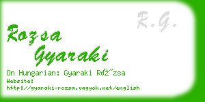 rozsa gyaraki business card